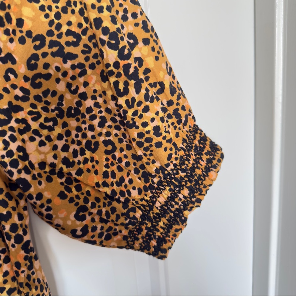 Saylor Large Kirstin Leopard Print Tiered‎ Cotton Maxi Dress Boho Chic - Picture 12 of 12